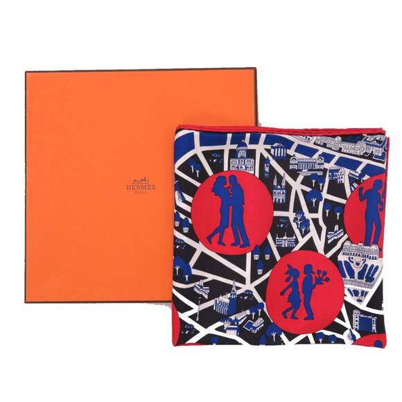 HERMES Black Silk Scarf - Picture 2 of 5